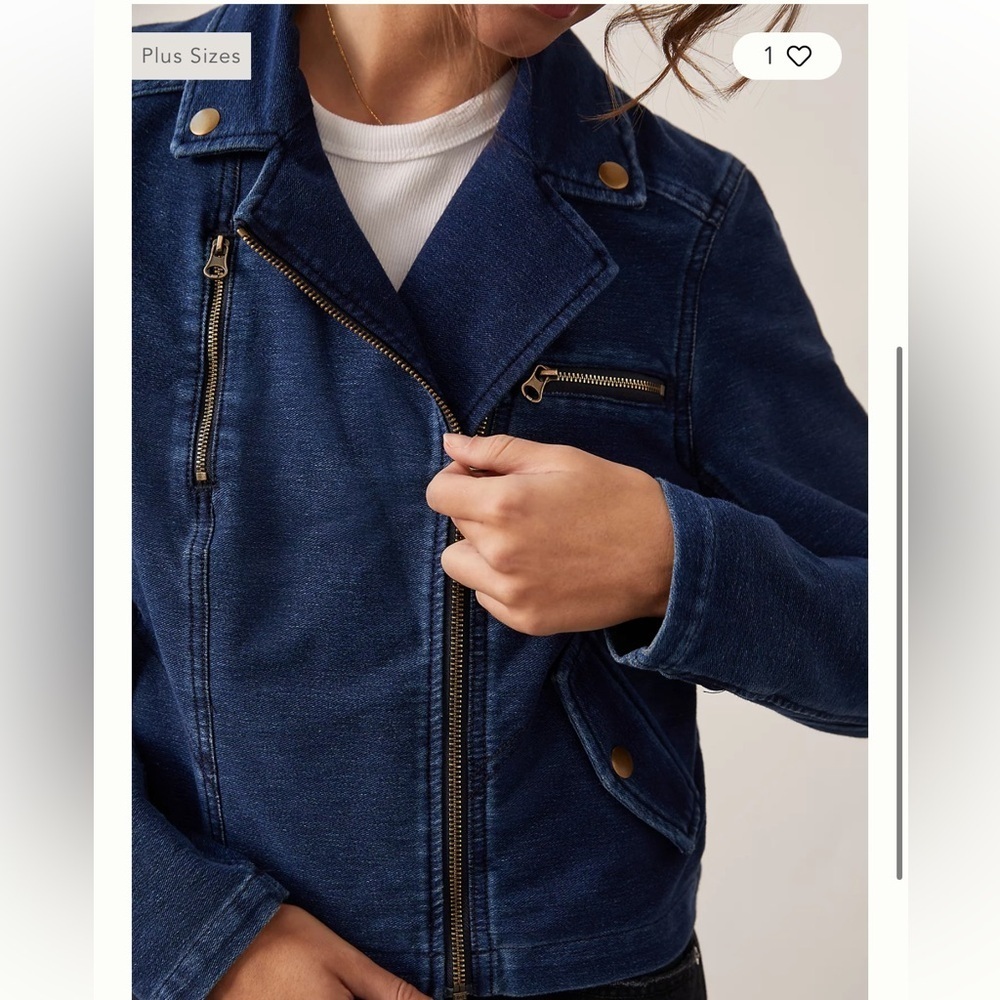 PILCRO ANTHROPOLOGIE Denim Moto Jacket - Picture 3 of 7